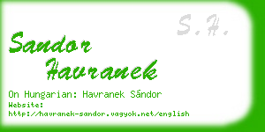 sandor havranek business card